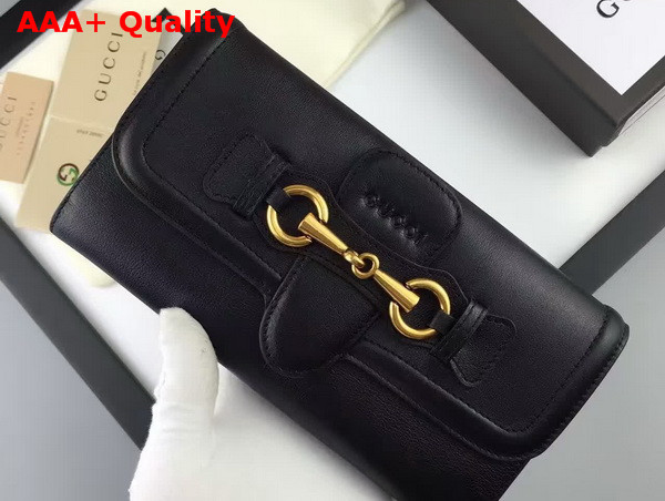 Gucci Lady Web Leather Continental Wallet Black Replica