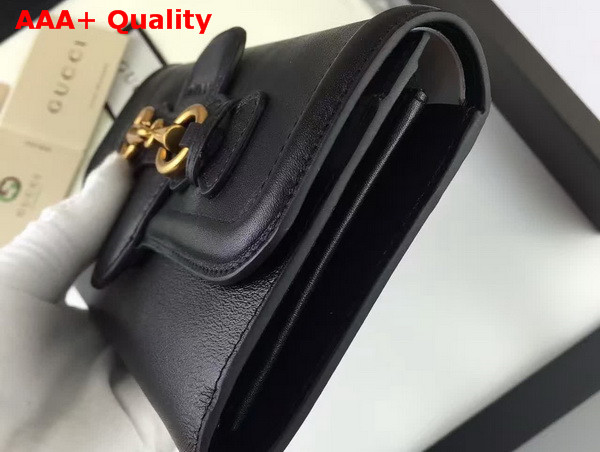 Gucci Lady Web Leather Continental Wallet Black Replica