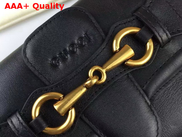 Gucci Lady Web Leather Continental Wallet Black Replica