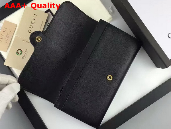 Gucci Lady Web Leather Continental Wallet Black Replica