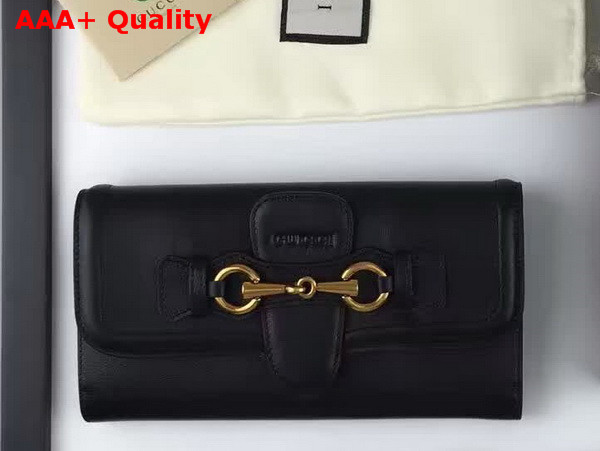 Gucci Lady Web Leather Continental Wallet Black Replica