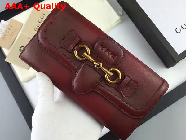 Gucci Lady Web Leather Continental Wallet Bordeaux Replica