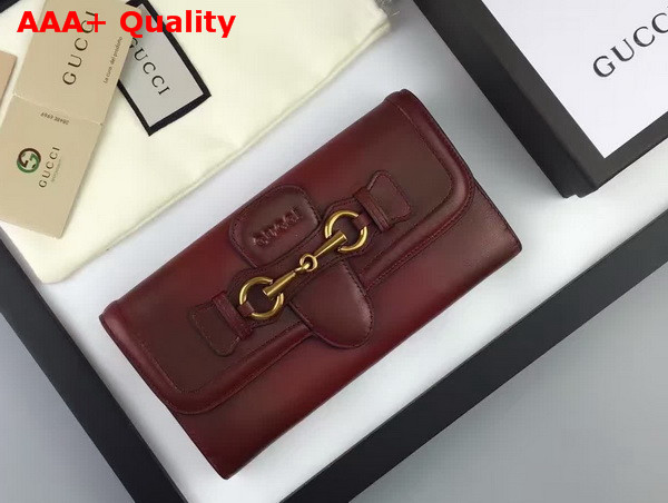 Gucci Lady Web Leather Continental Wallet Bordeaux Replica