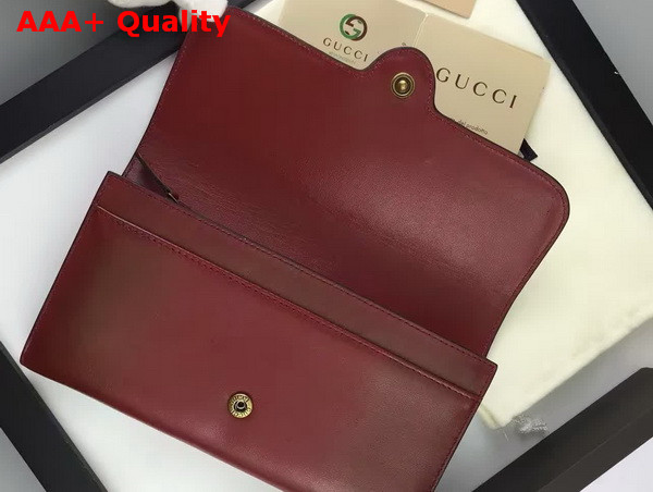 Gucci Lady Web Leather Continental Wallet Bordeaux Replica