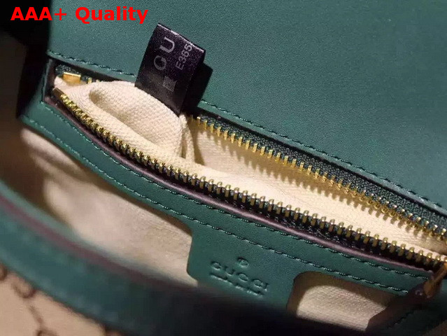 Gucci Lady Web Original GG Canvas Shoulder Bag with Green Leather Replica