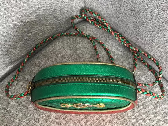 Gucci Laminated Leather Mini Bag Red and Green Matelasse Laminated Leather