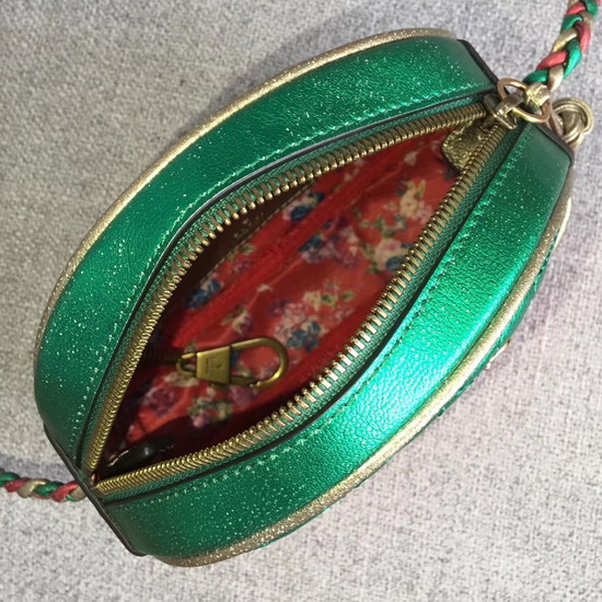 Gucci Laminated Leather Mini Bag Red and Green Matelasse Laminated Leather