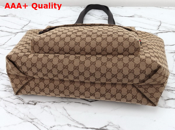 Gucci Large GG Tote Bag in Beige and Ebony Original GG Canvas 802166 Replica