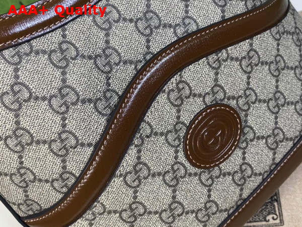 Gucci Large Shoulder Bag with Interlocking G Beige and Ebony GG Supreme Canvas 696011 Replica