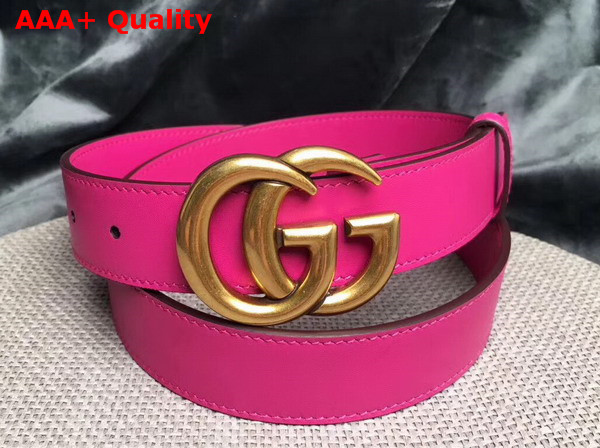 Gucci Leather Belt Leather with Double G Buckle Fuchsia Calf Leather Replica