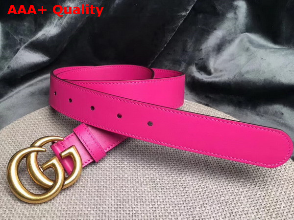 Gucci Leather Belt Leather with Double G Buckle Fuchsia Calf Leather Replica