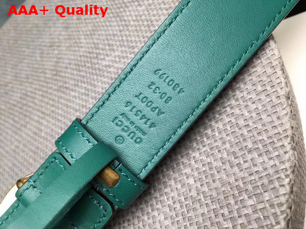 Gucci Leather Belt Leather with Double G Buckle Green Calfskin Replica