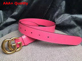 Gucci Leather Belt Leather with Double G Buckle Pink Calfskin Replica