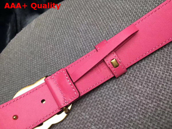 Gucci Leather Belt Leather with Double G Buckle Pink Calfskin Replica