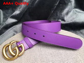 Gucci Leather Belt Leather with Double G Buckle Purple Calfskin Replica