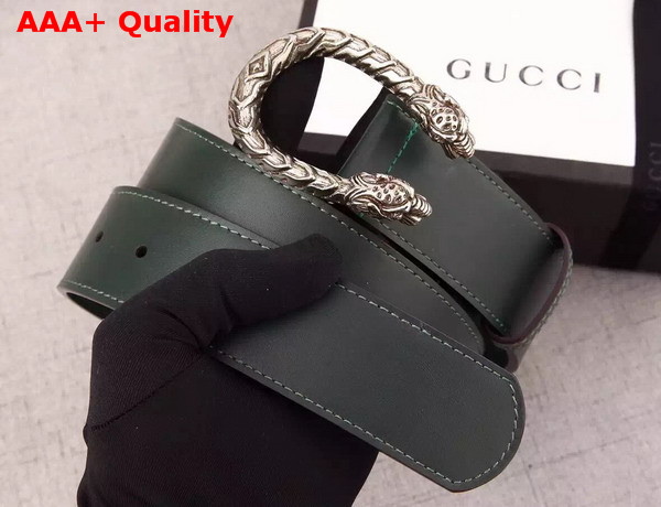 Gucci Leather Belt With Tiger Head Spur Buckle Black Leather Replica