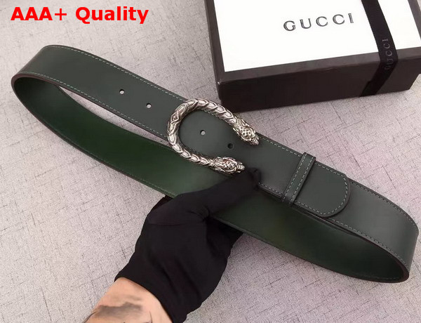 Gucci Leather Belt With Tiger Head Spur Buckle Black Leather Replica