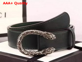 Gucci Leather Belt With Tiger Head Spur Buckle Black Leather Replica