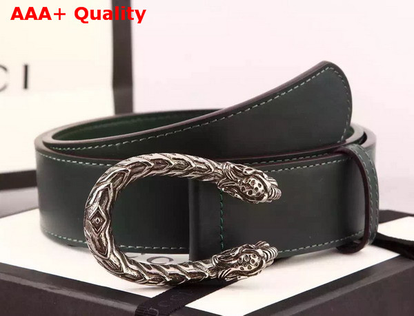 Gucci Leather Belt With Tiger Head Spur Buckle Black Leather Replica