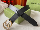 Gucci Leather Belt with Double G Buckle with Snake Black 458949 Replica