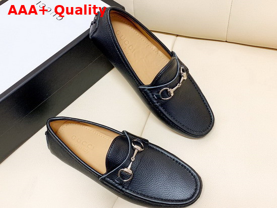 Gucci Leather Driver Shoes in Black Replica