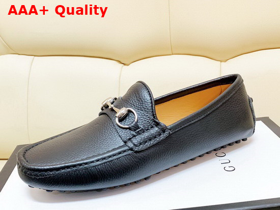 Gucci Leather Driver Shoes in Black Replica