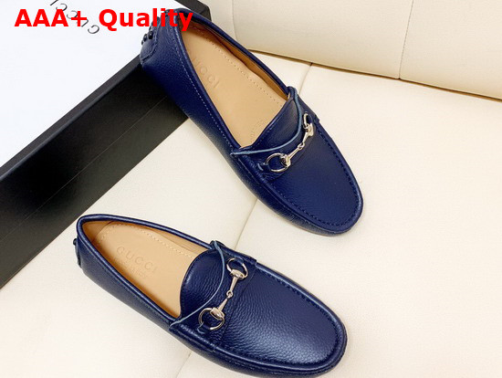 Gucci Leather Driver Shoes in Blue Replica