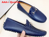 Gucci Leather Driver Shoes in Blue Replica