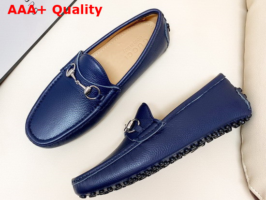 Gucci Leather Driver Shoes in Blue Replica