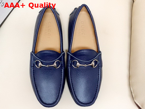 Gucci Leather Driver Shoes in Blue Replica