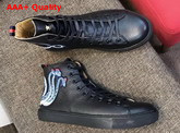 Gucci Leather High Top Sneaker in Black with Embroidered Kingsnake Appliques Replica