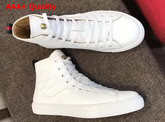 Gucci Leather High Top Sneaker in White with Embossed Snake Replica