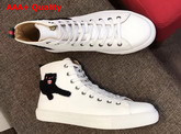 Gucci Leather High Top Sneaker in White with Panther Replica