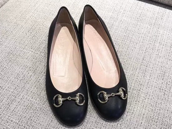 Gucci Leather Horsebit Ballet Flat in Black