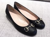 Gucci Leather Horsebit Ballet Flat in Black