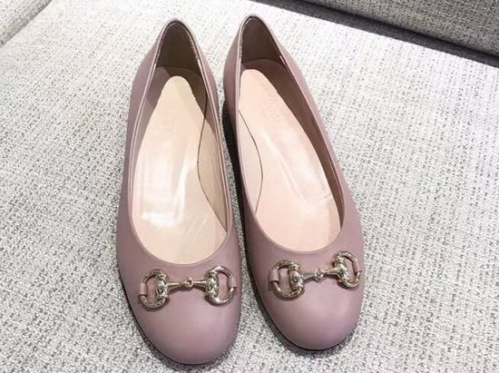 Gucci Leather Horsebit Ballet Flat in Light Pink