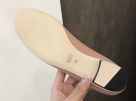 Gucci Leather Horsebit Ballet Flat in Light Pink