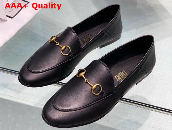 Gucci Leather Horsebit Loafer in Black Leather 414998 Replica