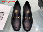 Gucci Leather Horsebit Loafer in Black Leather 414998 Replica