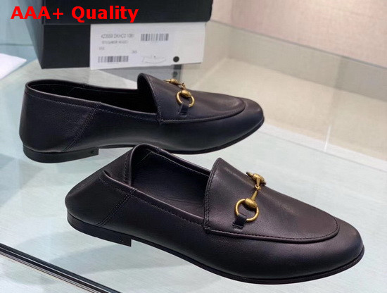 Gucci Leather Horsebit Loafer in Black Leather 414998 Replica