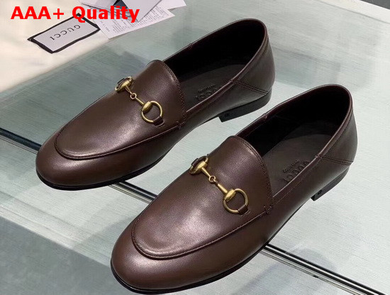 Gucci Leather Horsebit Loafer in Dark Brown Leather 414998 Replica