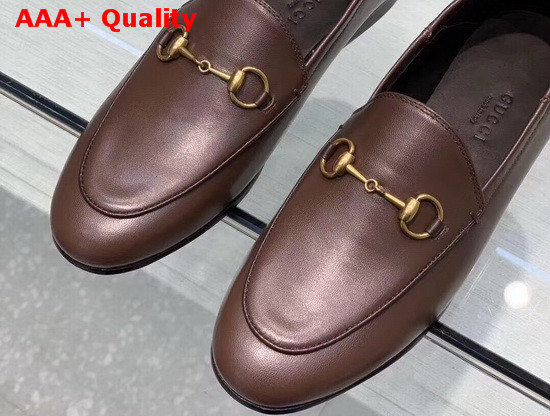 Gucci Leather Horsebit Loafer in Dark Brown Leather 414998 Replica