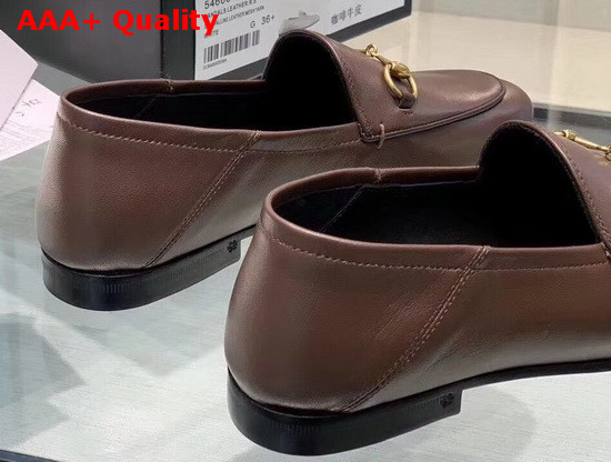 Gucci Leather Horsebit Loafer in Dark Brown Leather 414998 Replica