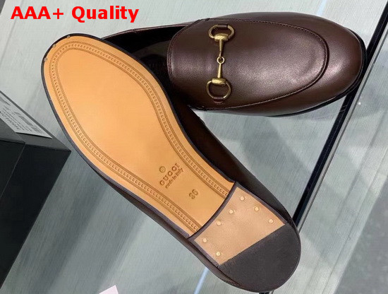 Gucci Leather Horsebit Loafer in Dark Brown Leather 414998 Replica