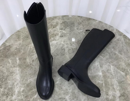 Gucci Leather Knee Boot in Black Smooth Leather and Gucci Signature Leather