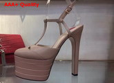 Gucci Leather Platform Pump Nude Leather Replica