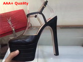 Gucci Leather Platform Pump in Black Leather Replica