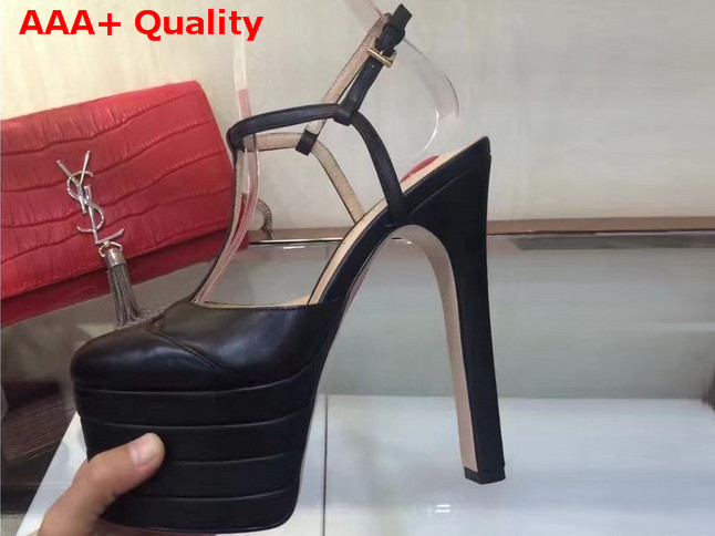 Gucci Leather Platform Pump in Black Leather Replica