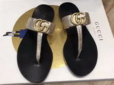 Gucci Leather Thong Sandal with Double G Light Gold Leather