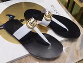 Gucci Leather Thong Sandal with Double G White Leather